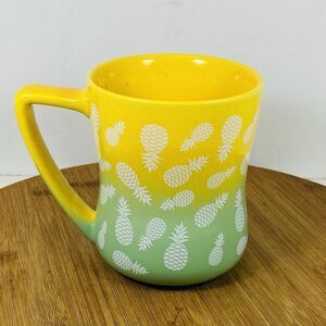 Edible Arrangements Large Coffee Tea Mug Yellow Green Pineapple 20 oz 5”x4”